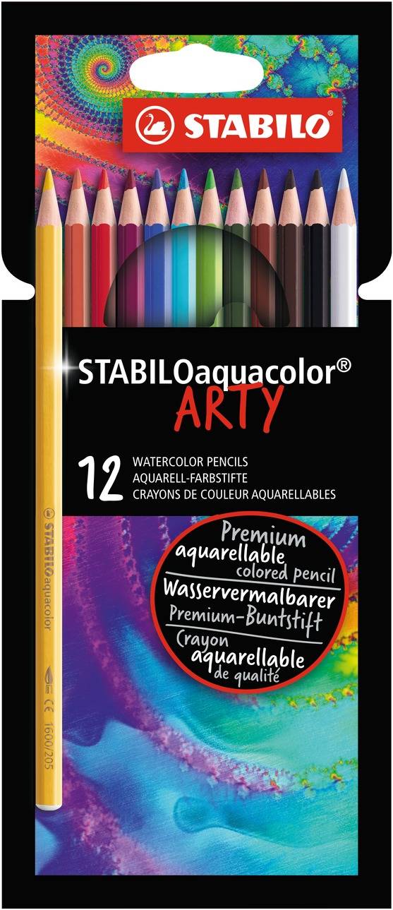 Farbičky Aquacolor arty šesťhranné 12 farieb Stabilo