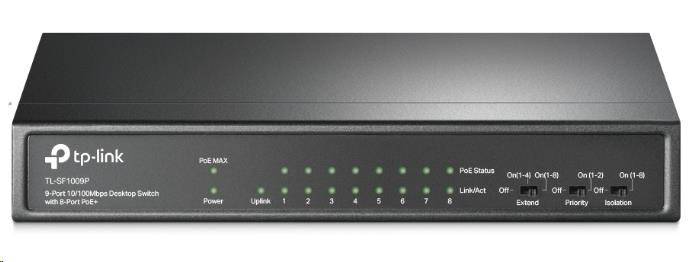 TP-Link TL-SF1009P [9-Port 10/100Mbps Desktop Switch with 8-Port PoE+]