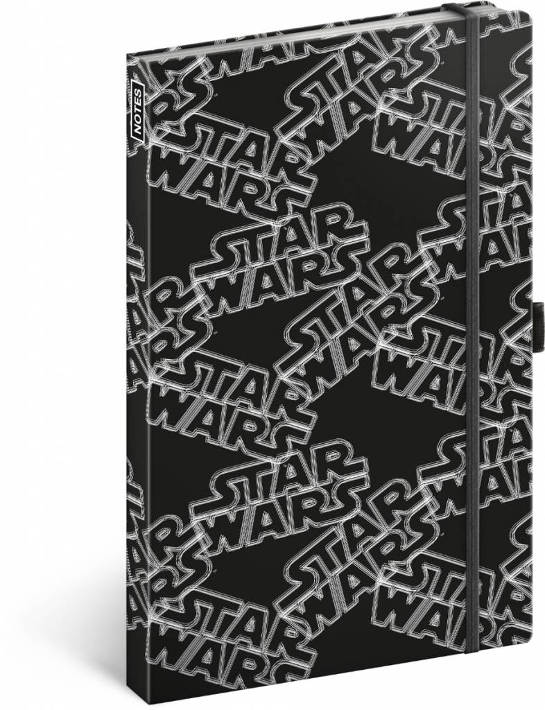 Notes Star Wars Black, linajkovaný, 13 x 21 cm
