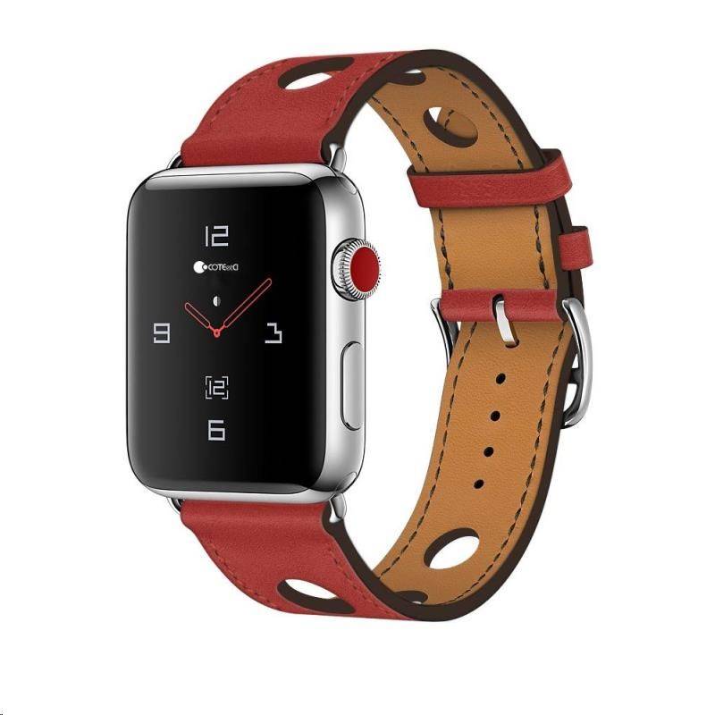 COTEetCI kožený řemínek pro Apple Watch 42 / 44mm červená