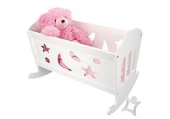 Kolíska pre bábiky + perinka + vankúš + podložka, drevo 50x36cm, v krabici