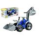 Traktor s lyžicou a bagrom plast modro-biely 65cm v krabici od 3 rokov