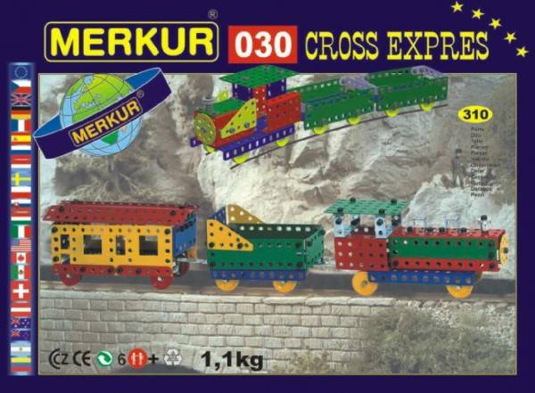 Stavebnica MERKUR 030 Cross expres 10 modelov 310ks v krabici 36x27x3cm
