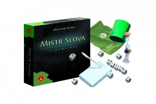 Majster Slová spoločenská hra s kockami v krabici 24,5x25,5x6cm