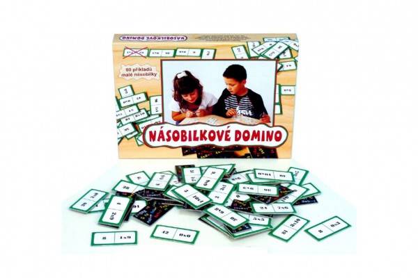 Násobilkové domino spoločenská hra 60ks v krabici 22x16x3cm