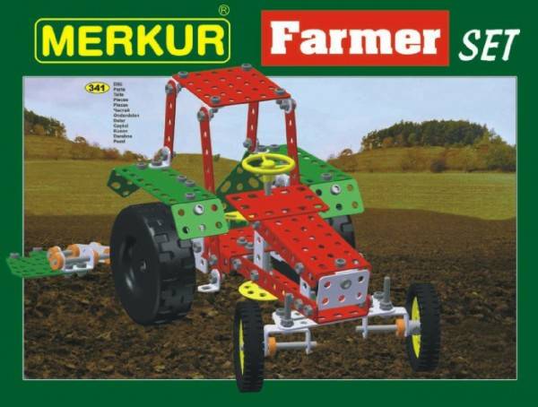 Stavebnica MERKUR Farmer Set 20 modelov 341ks v krabici 36x27x5,5cm