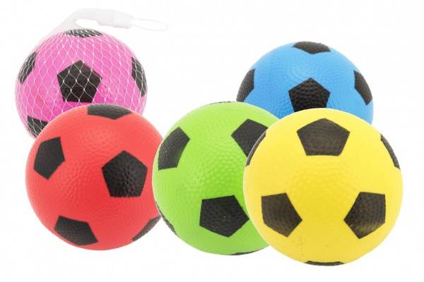Loptička futbal guma 12cm v sieťke - výber 6 farieb