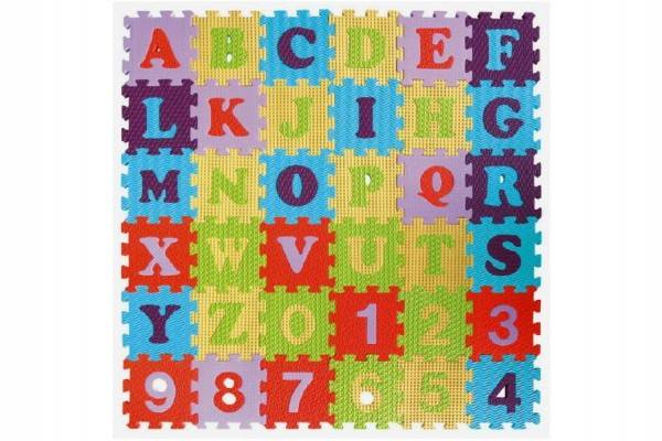 Penové puzzle abeceda a čísla 36ks 15x15x1cm