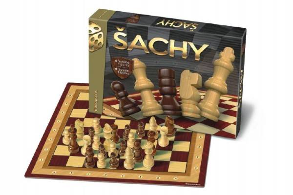 Šach drevené figúrky spoločenská hra v krabici 33x23x3cm