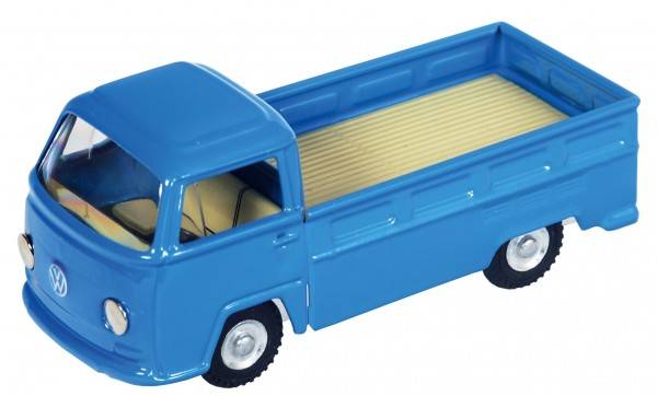 Dodávka VW T2 valník kov, 12cm modrý, v krabičke Kovap