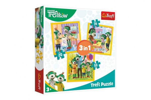 Puzzle 3v1 Rodina Treflíku 20x19,5cm v krabici 28x28x6cm