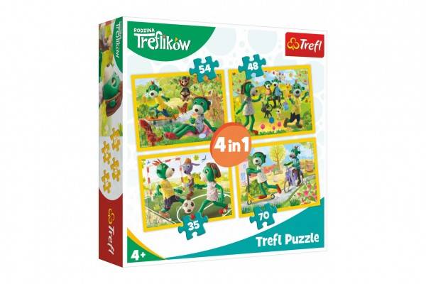 Puzzle 4v1 Rodina Treflíku 20,5x28,5cm v krabici 28x28x6cm