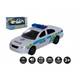 Auto polícia plast 15cm na batérie so svetlom a zvukom na zotrvačník v krabici 20x11x9cm
