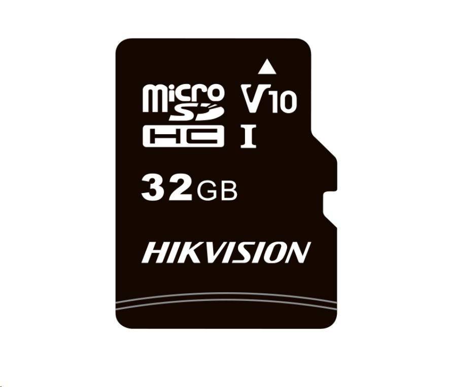 HIKVISION MicroSDHC karta 32GB C1 (R:92MB/s, W:15MB/s) + adapter