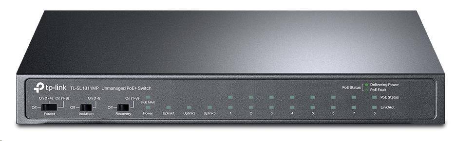 TP-Link TL-SL1311MP [Stolní switch s 8 porty 10/100 Mbit/s, 3 gigabitovými porty a 8 porty PoE+]