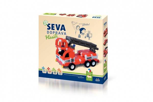 Stavebnice SEVA DOPRAVA Hasiči plast 545 dielikov v krabici 35x33x5cm