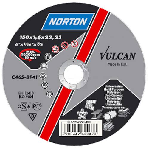 Kotúč NORTON Vulcan A 115x6,4x22 A30S-BF27, brúsny na kov a nerez