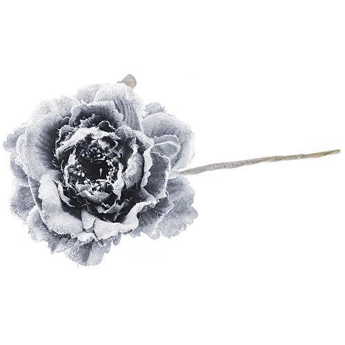 Kvet MagicHome, pivónia, sivá, stonka, veľkosť kvetu: 11 cm, dĺžka kvetu: 21 cm, bal. 6 ks