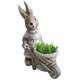 Dekoracia Gecco 8667, Zajačik s fúrikom, magnesia, 49 cm