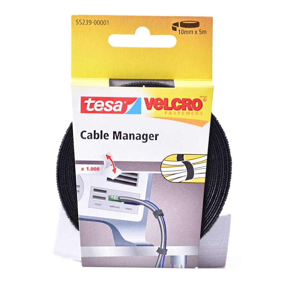 Viazač káblov 10mm x 5m čierny Cable Manager