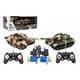 Tank RC 2ks 25cm tanková bitka + cias. pack 27MHZ a 40MHz maskáč so zvukom a svetlom 50x20x23