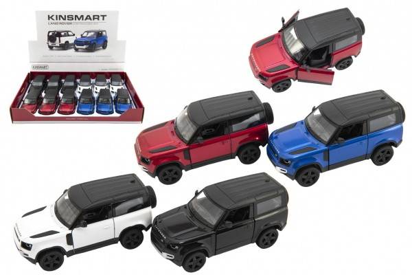 Auto Kinsmart Land Rover Defender 90 kov/plast 1:36 12,5cm na spätné natiahnutie - výber 4 farby