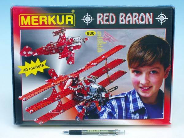 Stavebnica MERKUR Red Baron 40 modelov 680ks v krabici