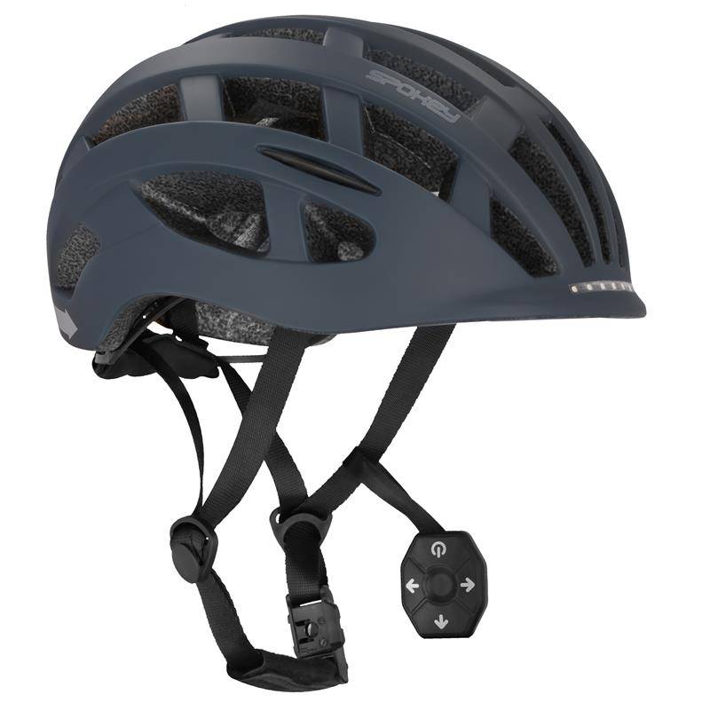 POINTER PRO Cyklistická prilba pre dospelých s LED blikačkou a blink, 58-61 cm, čierna