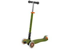 PLIER II Skladacia trojkolka detská so svietiacimi kolieskami, khaki