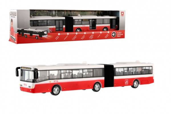 Rappa Autobus česky hovoriaci plast 36cm červený