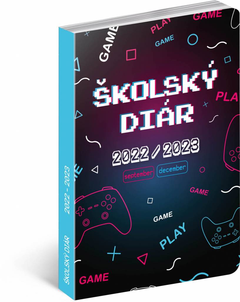 Školský diár Gamer (september 2022 – december 2023), 9,8 × 14,5 c