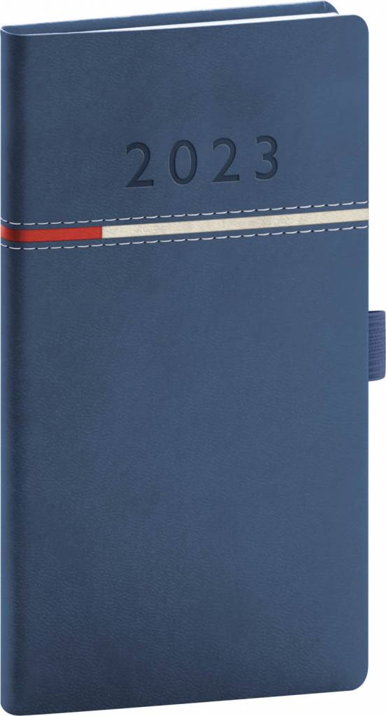 Vreckový diár Tomy modro–červený, 2023 9 × 15,5 cm