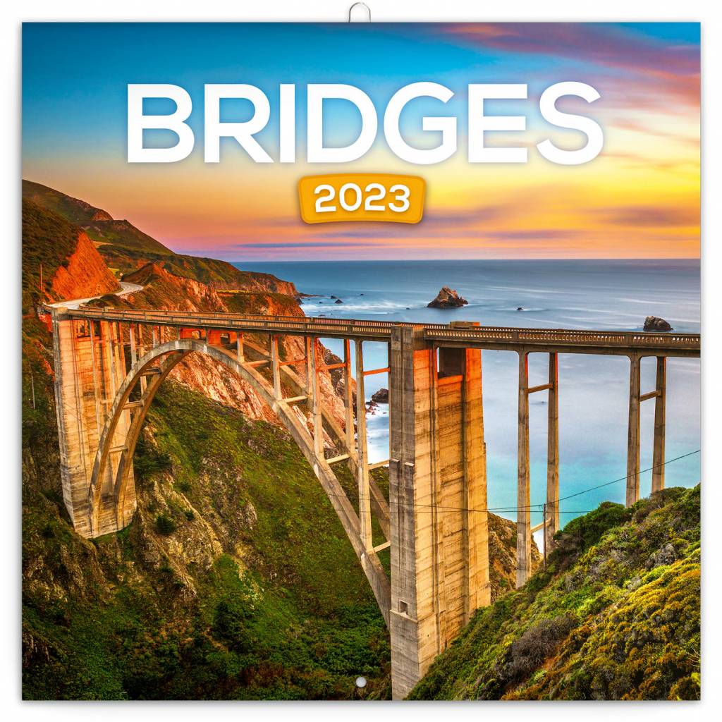 Poznámkový kalendár Mosty 2023, 30 × 30 cm