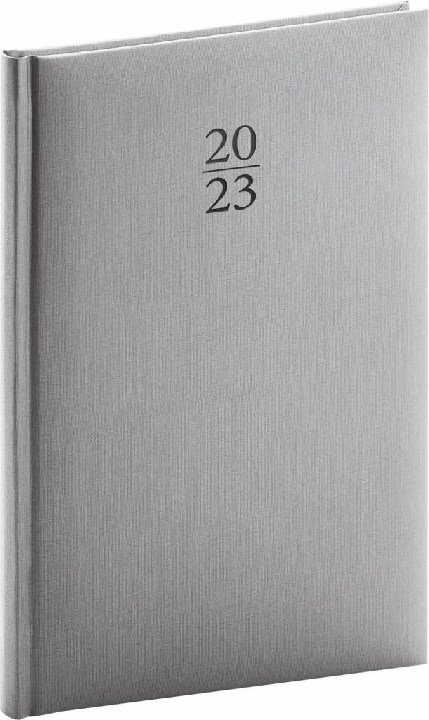 Týždenný diár Capys 2023, strieborný, 15 × 21 cm