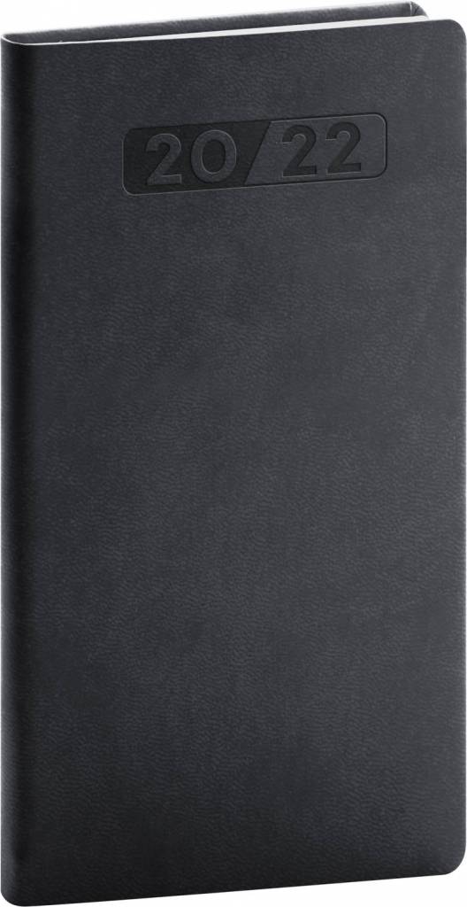 Vreckový diár Aprint 2023, čierny, 9 × 15,5 cm
