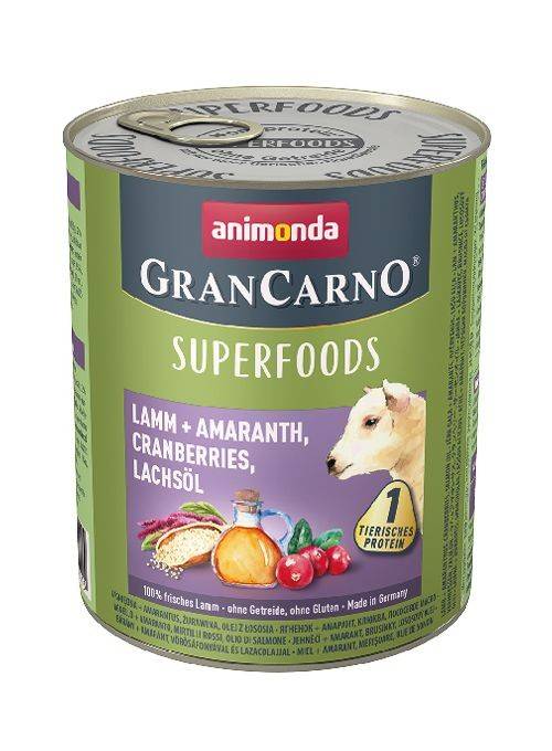 ANIMONDA Konzerva GRANCARNO Superfoods 800g - jahňacie, amarant, brusnice, lososový olej