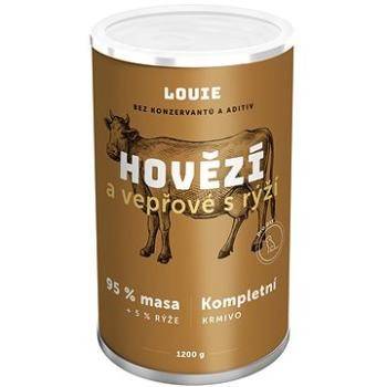 LOUIE Konzerva LOUIE hovädzie, bravcové, ryža 1200g pre psov