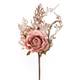 Vetvička MagicHome Vianoce, s ružou, ružovo - zlatá, 26cm, bal. 6 ks