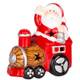 Dekorácia MagicHome Vianoce, Santa s vláčikom, LED, terakota, 10,3x6,3x10,7 cm