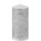 Sviečka MagicHome Vianoce, 5,5x12 cm, strieborná, s glitrami