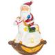 Dekorácia MagicHome Vianoce, Santa na koni, LED, polyresin, 12x5,5x18 cm