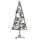 Stromček MagicHome Vianoce, drevený, so striebornými guľami, 20x3x47 cm