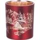 Svietnik MagicHome Vianoce, 6x7 cm, červený, s krajinkou