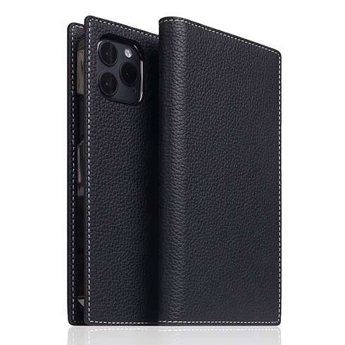SLG Design puzdro D8 Full Grain Leather pre iPhone 12 mini - Black Blue