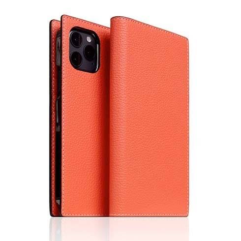 SLG Design puzdro D8 Neon Full Grain Leather Diary pre iPhone 12 Pro Max - Coral