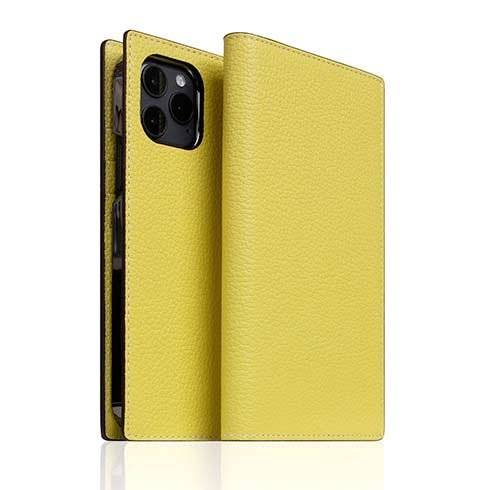 SLG Design puzdro D8 Neon Full Grain Leather Diary pre iPhone 12 Pro Max - Lemon