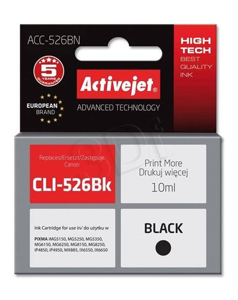 Atrament ActiveJet pre Canon CLI-526Bk Black 10ml s chipom