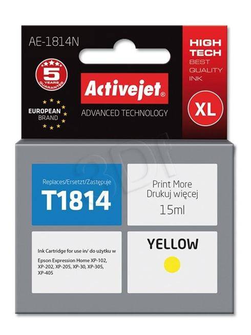 Atrament ActiveJet pre Epson T1814 Yellow AE-1814N