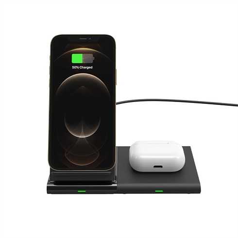 Adam Elements Omnia Q2x 2-in-1 Wireless Charging Station - Black