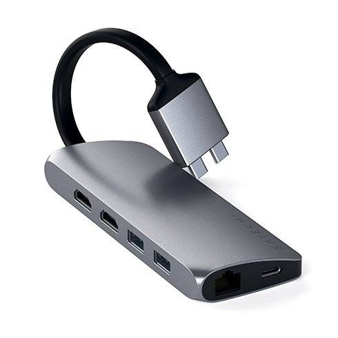 Satechi USB-C Dual Multimedia adapter - Space Gray Aluminium